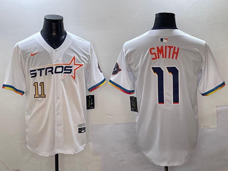 Men Houston Astros #11 Smith White Fourth generation Joint Name 2025 Nike MLB Jersey style 9->houston astros->MLB Jersey